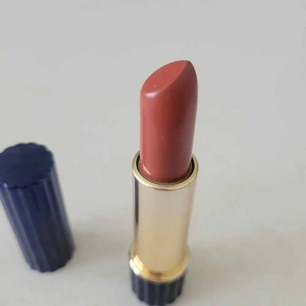 Estee Lauder All Day Lipstick Bronze Creme Full Size Blue Ribbed Case New